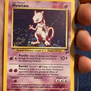 Pokémon card rare Holo Mewtwo near mint condition